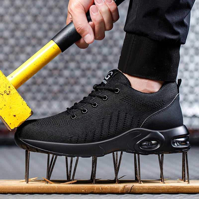 Bartender Black Men's Steel Toe Safety Work Shoes