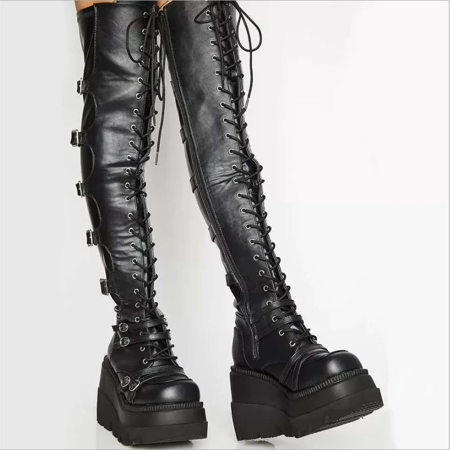 Thigh High Motorcycle Boot Over The Knee