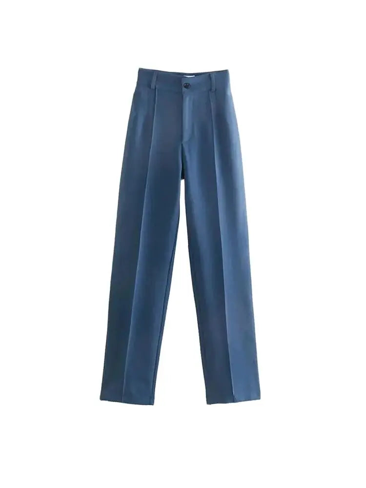 Bartender Black Women's High-Waist Straight-Leg Trousers