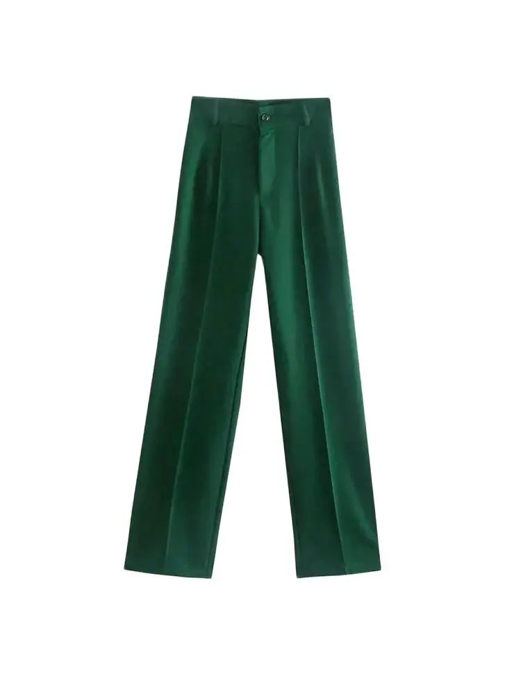 Bartender Black Women's High-Waist Straight-Leg Trousers