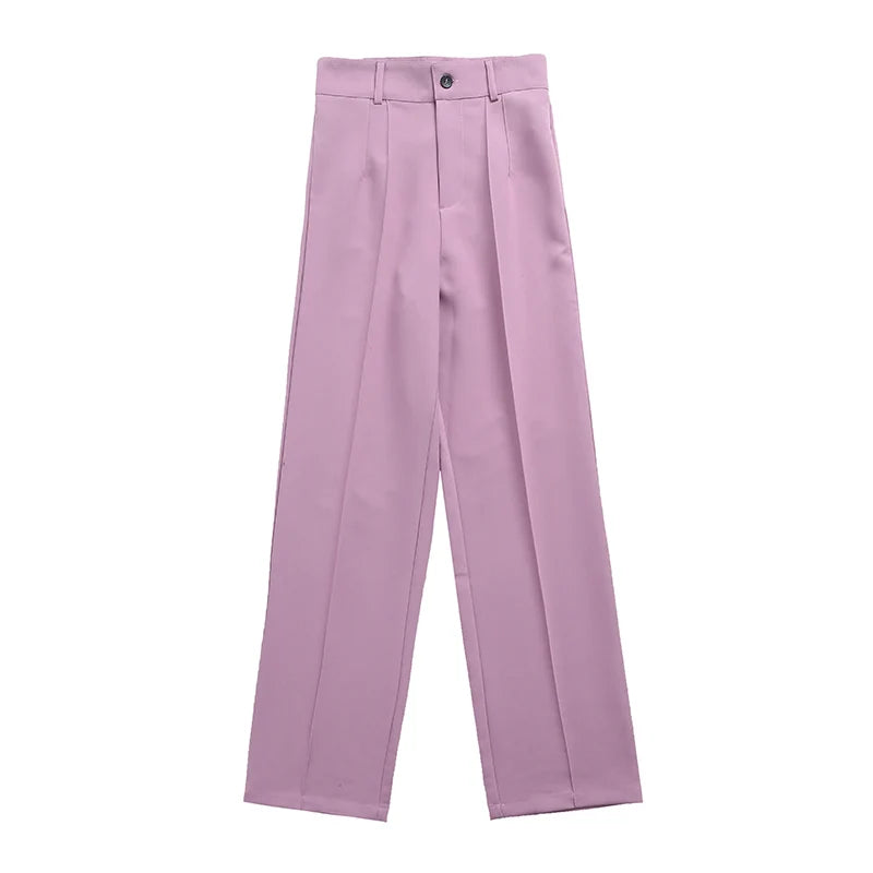 Bartender Black Women's High-Waist Straight-Leg Trousers