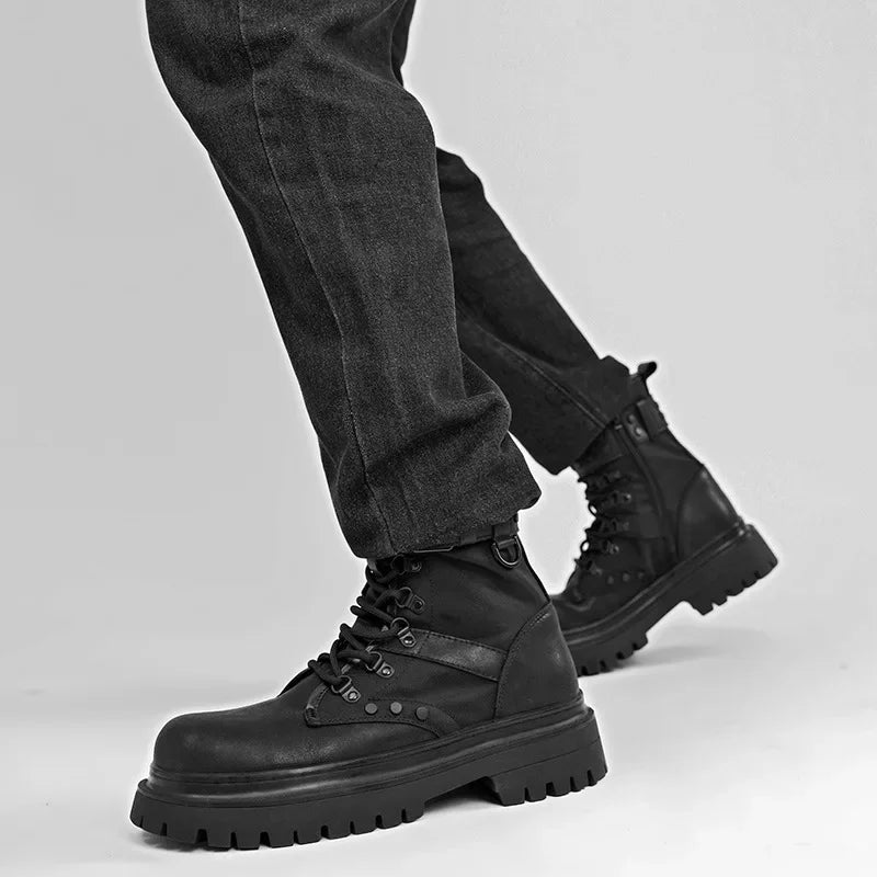 Bartender Black Retro British Ankle Boots