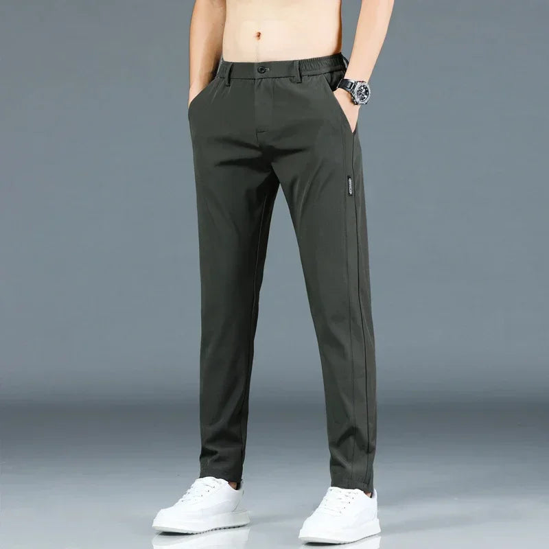 Bartender Black Men's Breathable Slim Bar Pants