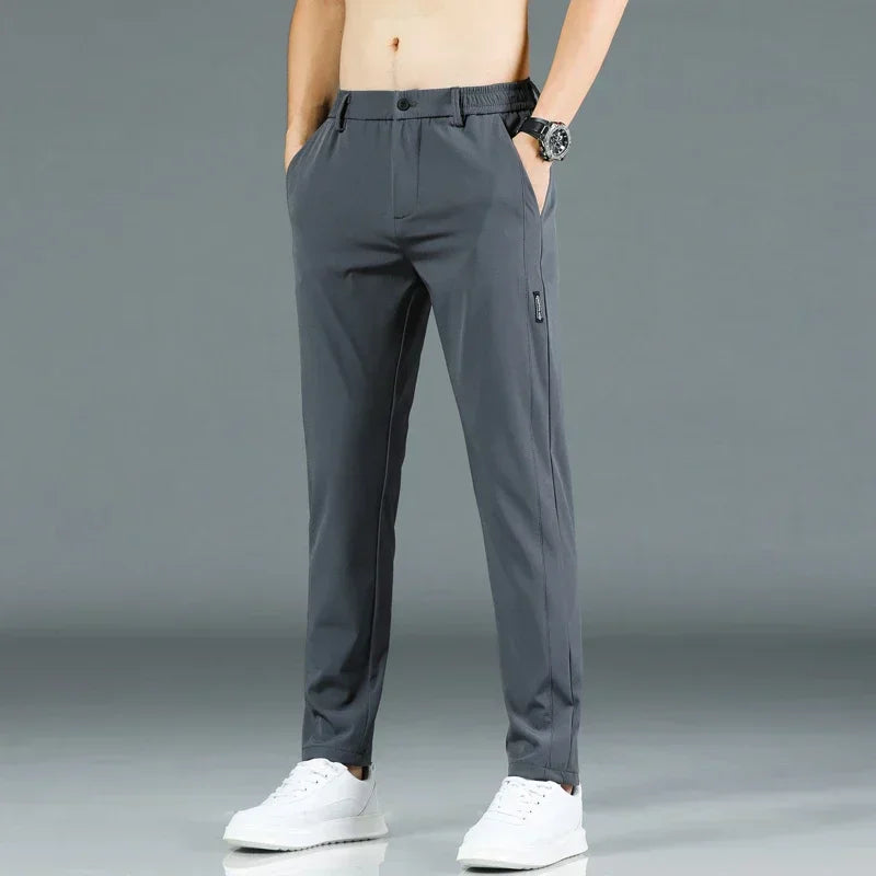 Bartender Black Men's Breathable Slim Bar Pants