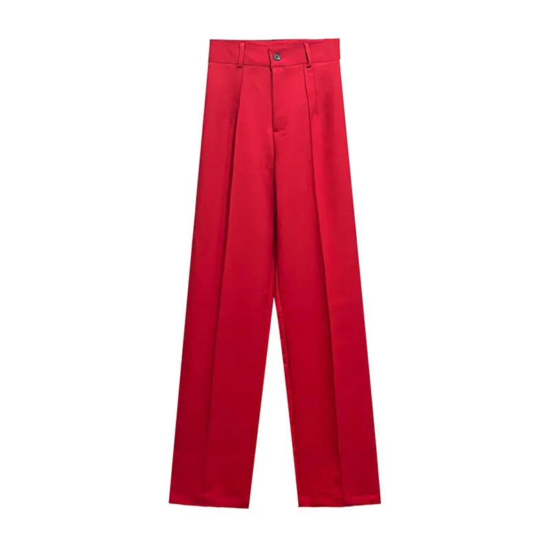 Bartender Black Women's High-Waist Straight-Leg Trousers