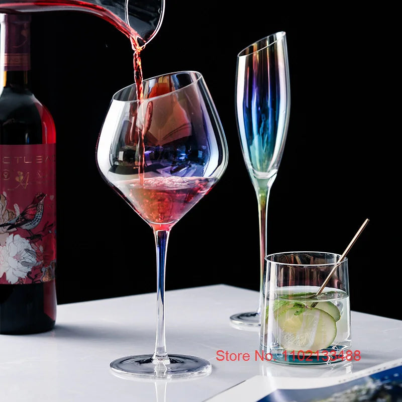 2 Pcs Color Pearl Crystal Wine Glass