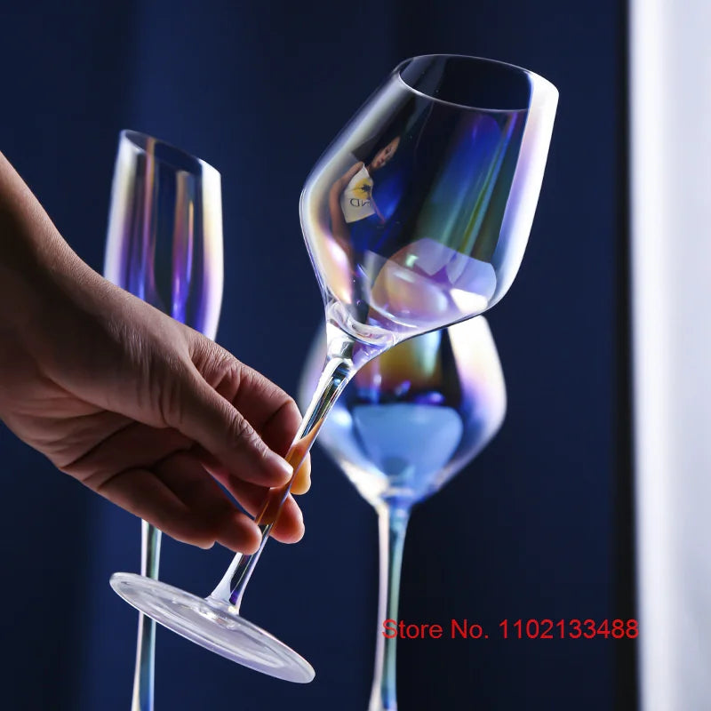 2 Pcs Color Pearl Crystal Wine Glass