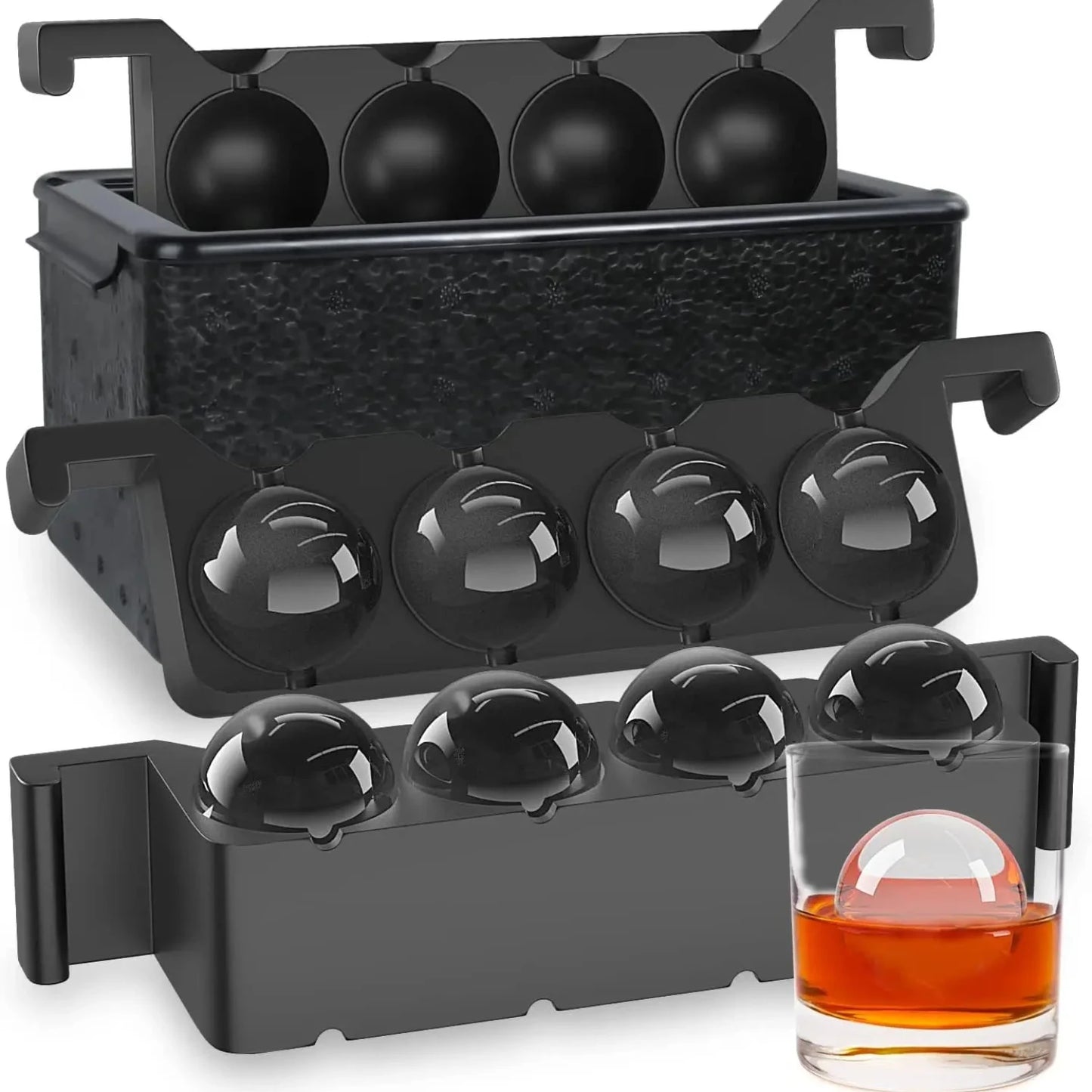 Bartender Black Crystal Clear Ice Sphere Maker