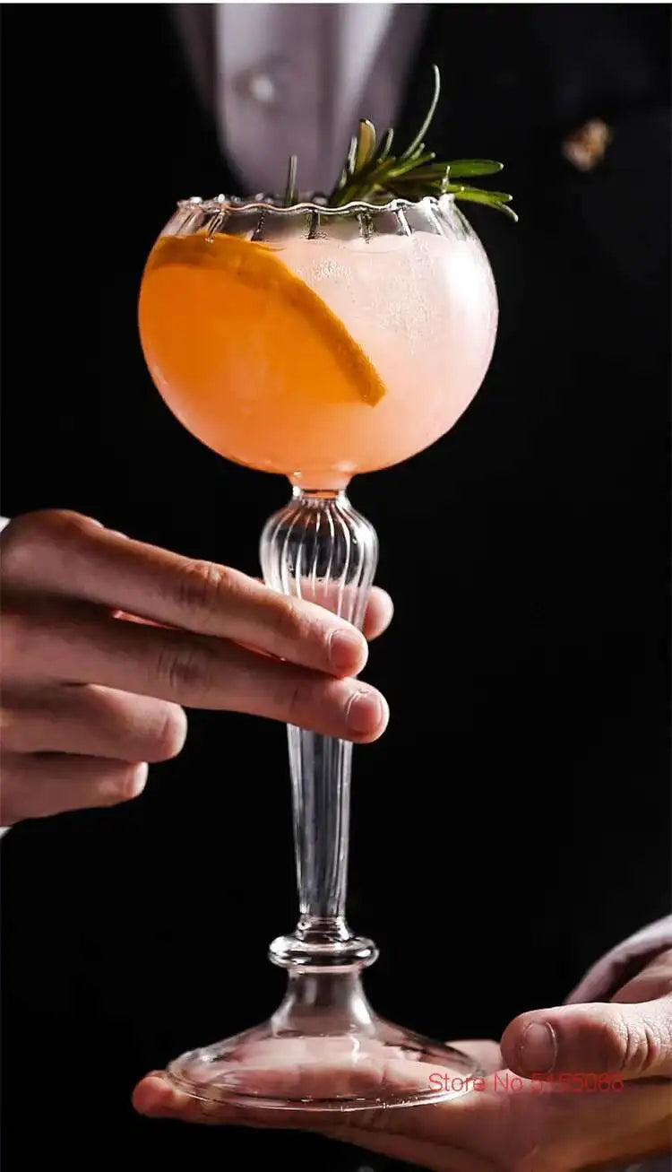 Bartender Black Roman Column Cocktail Glass Set
