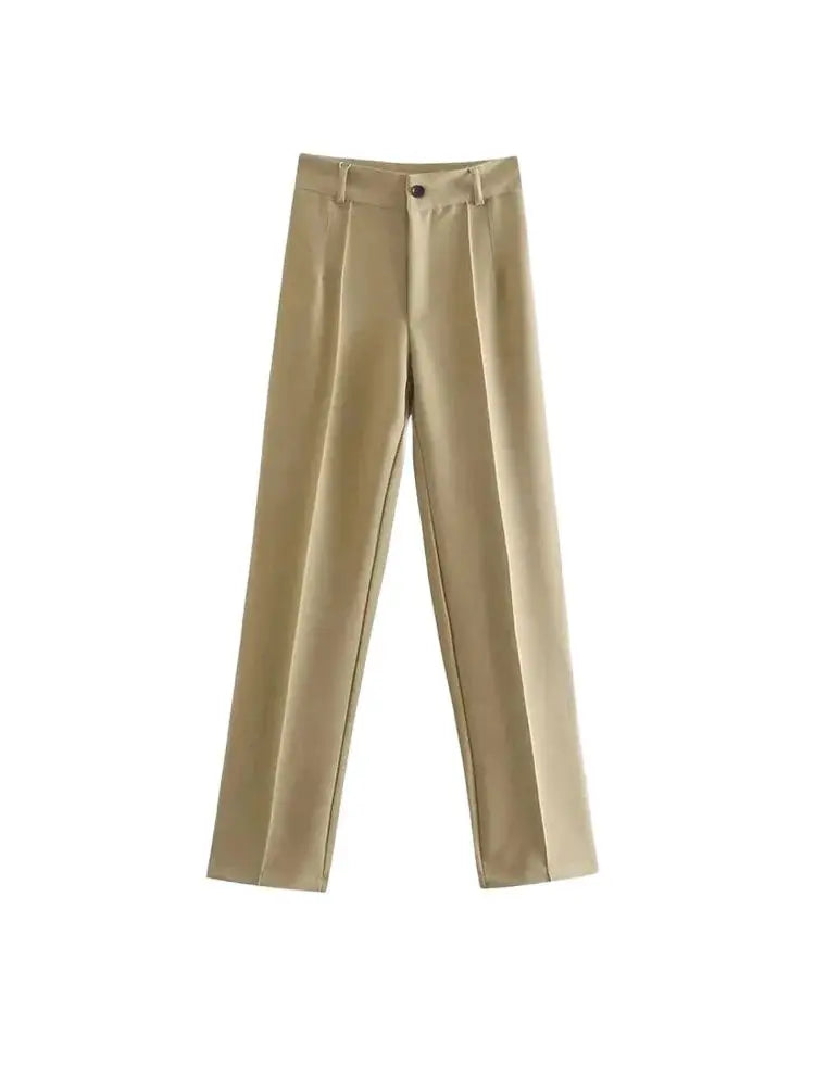 Bartender Black Women's High-Waist Straight-Leg Trousers