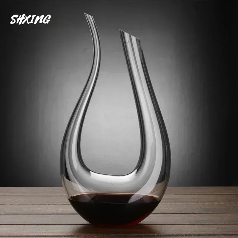 High Grade Crystal U-shaped Harp Swan Decanter Set