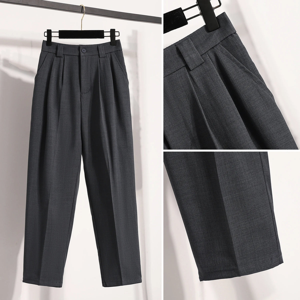 Bartender Black Women's High-Waist Straight-Leg Pants
