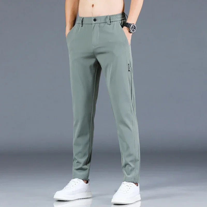 Bartender Black Men's Breathable Slim Bar Pants