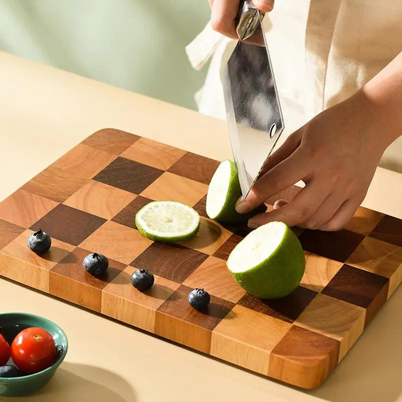 Checkerboard Beech Wood Cutting Board