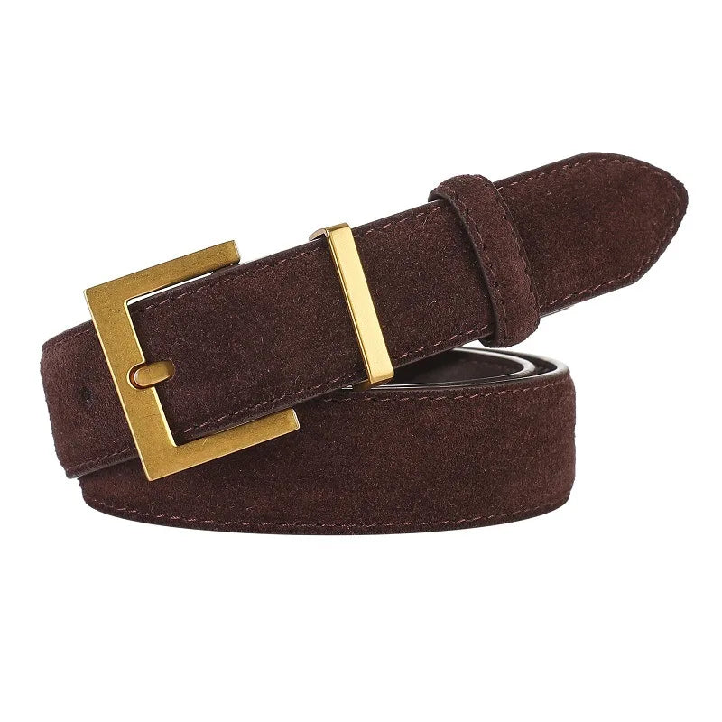 New Luxury Double Genuine Leather Belt for Women