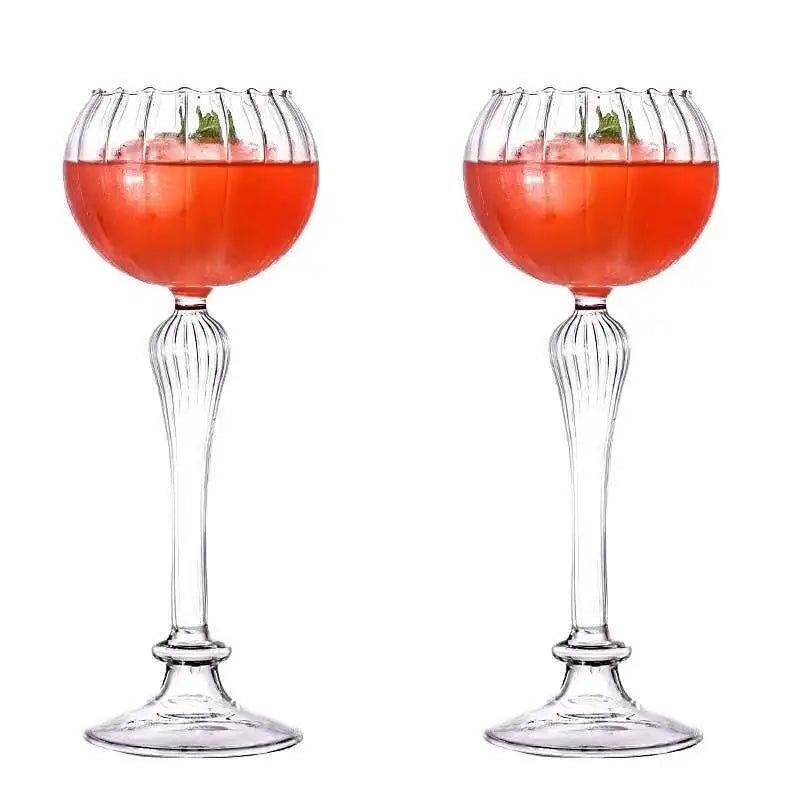 Bartender Black Roman Column Cocktail Glass Set