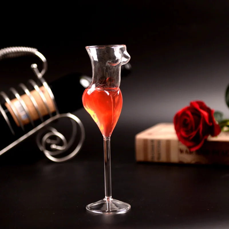 Bartender Black Silhouette Cocktail Glass