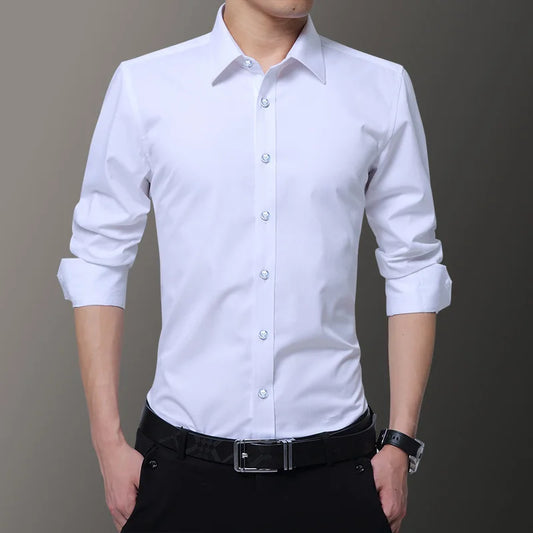 Men's Bartending Slim Long-sleeved Shirt