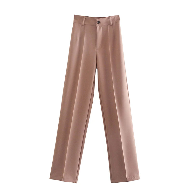 Bartender Black Women's High-Waist Straight-Leg Trousers