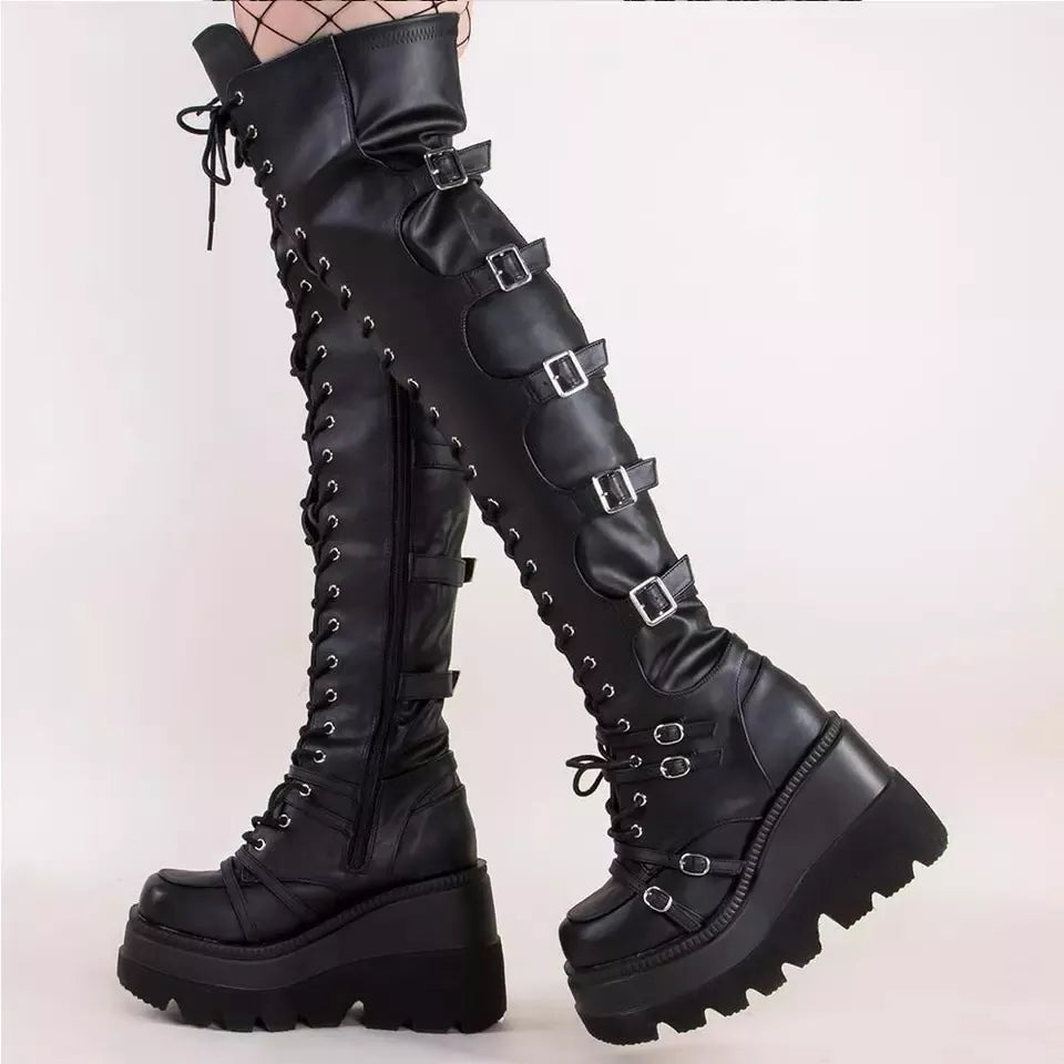 Thigh High Motorcycle Boot Over The Knee