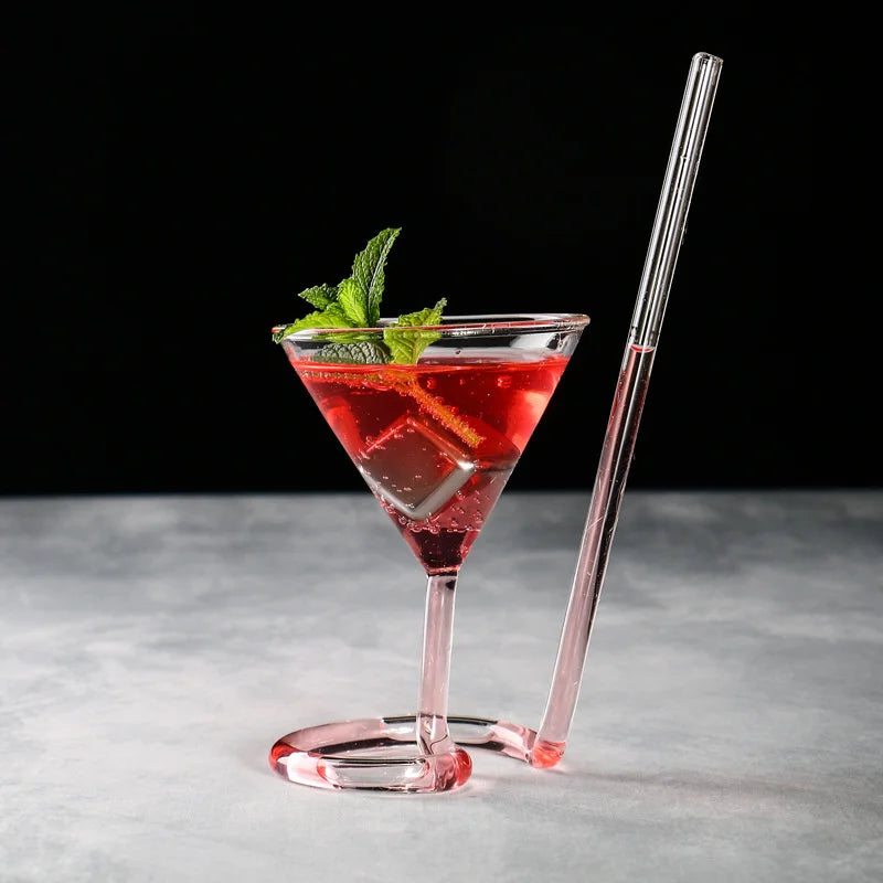 Bartender Black Cocktail Goblet Glass with Pipette