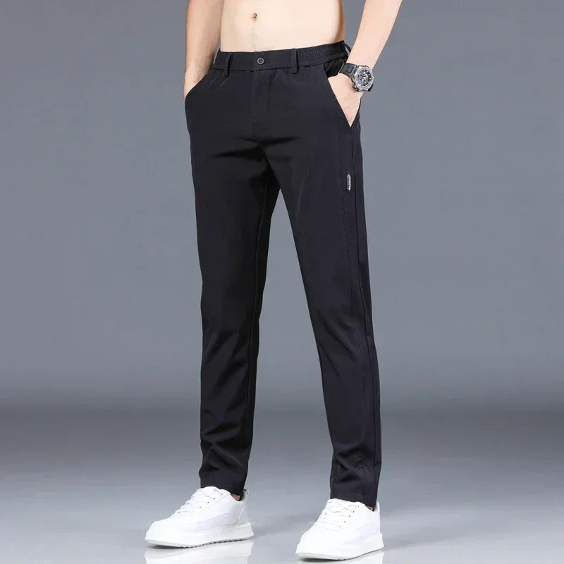 Bartender Black Men's Breathable Slim Bar Pants