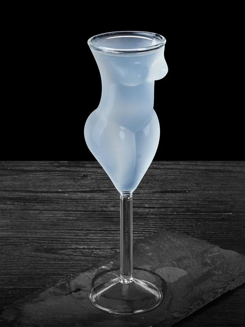 Bartender Black Silhouette Cocktail Glass