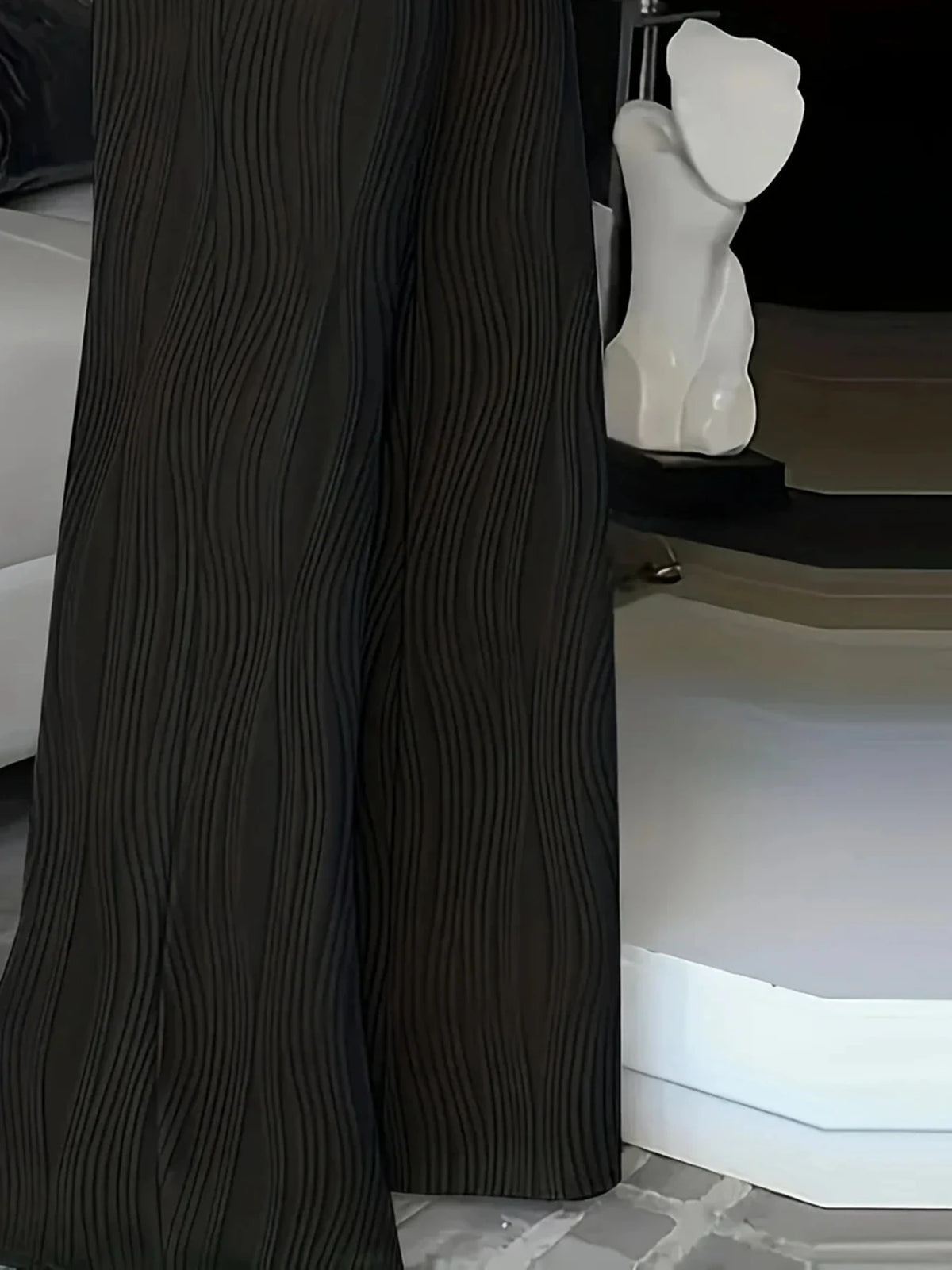 Bartender Black Women's Wide-Leg Flare Pants