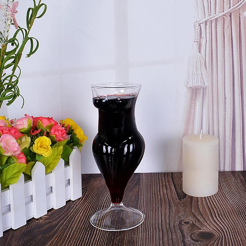 Bartender Black Silhouette Cocktail Glass