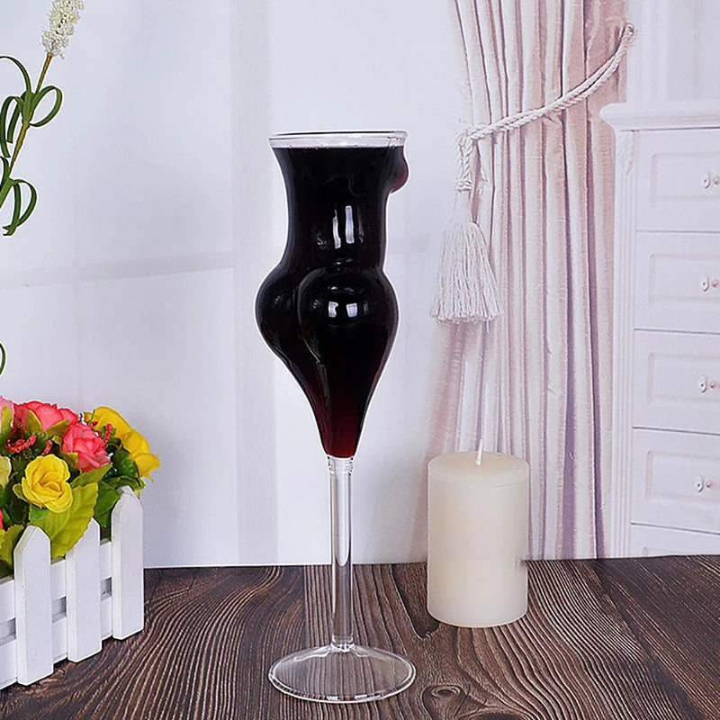 Bartender Black Silhouette Cocktail Glass
