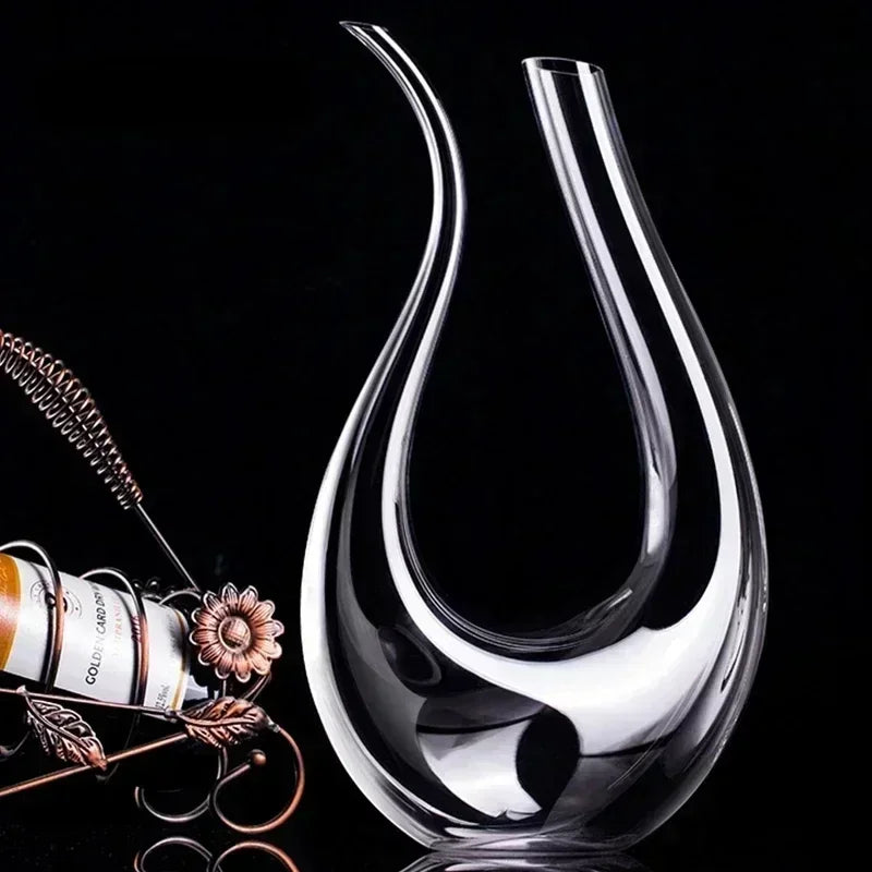 High Grade Crystal U-shaped Harp Swan Decanter Set