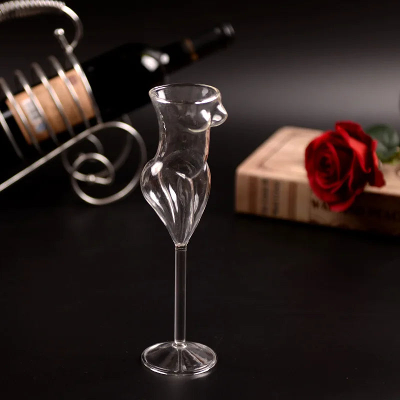 Bartender Black Silhouette Cocktail Glass
