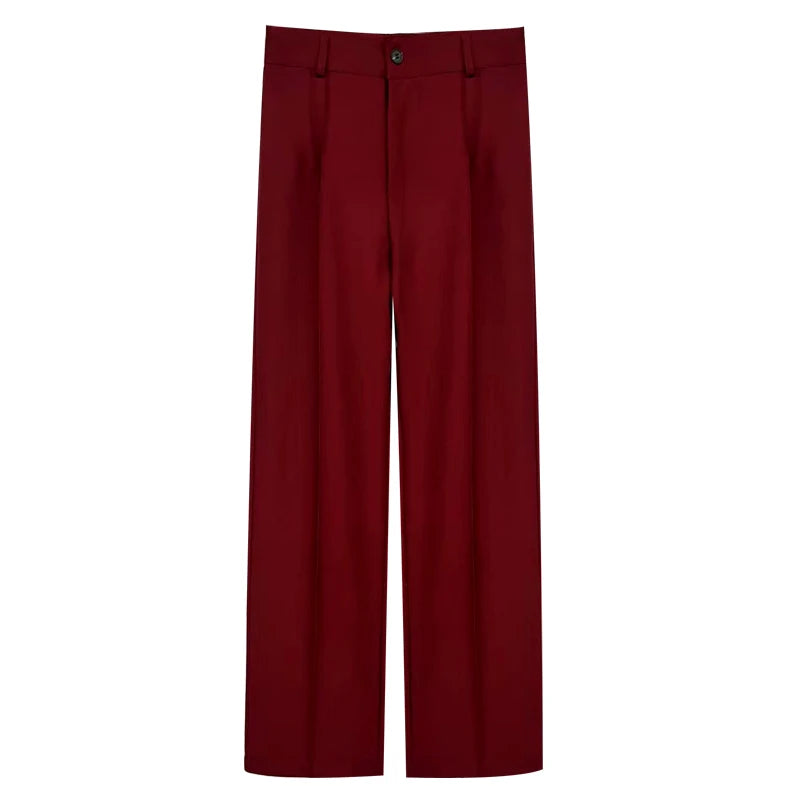 Bartender Black Women's High-Waist Straight-Leg Trousers
