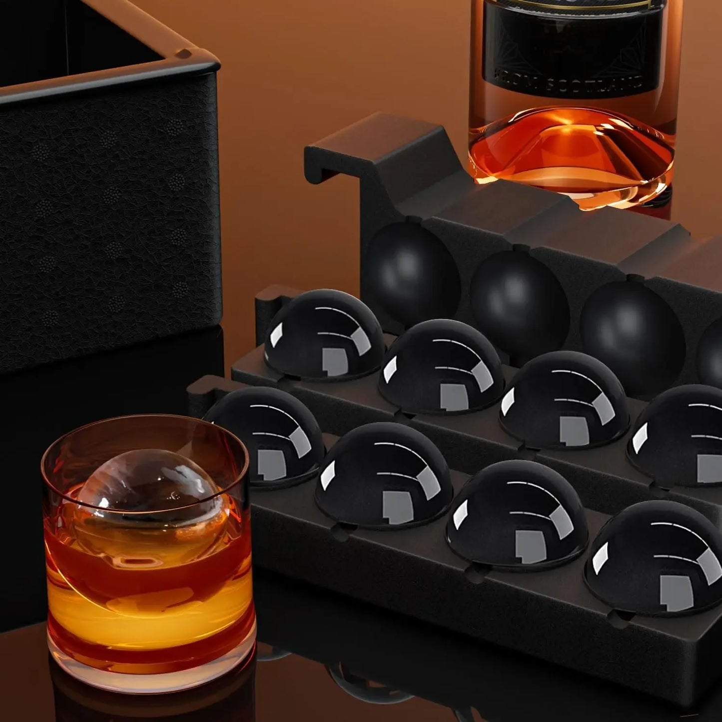 Bartender Black Crystal Clear Ice Sphere Maker