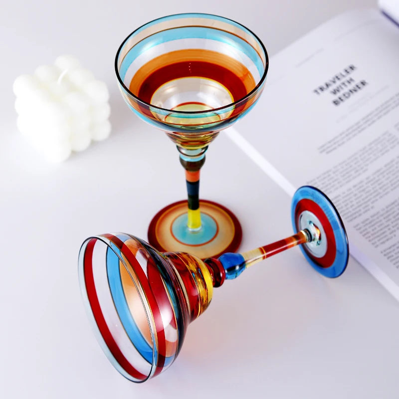 Bartender Black Handmade Colorful Cocktail Goblet