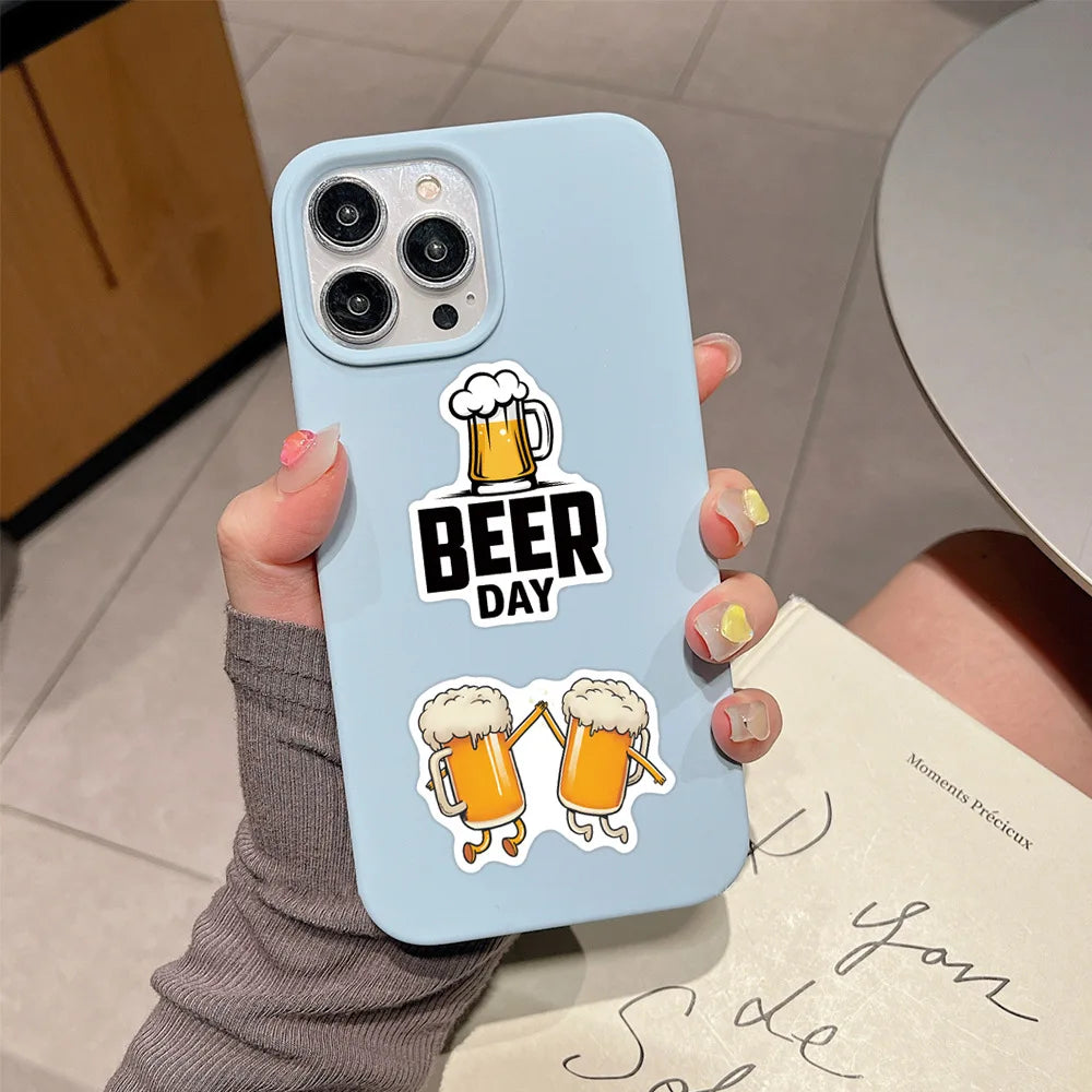 110PCS Cartoon Beer Creative Waterproof Sticker