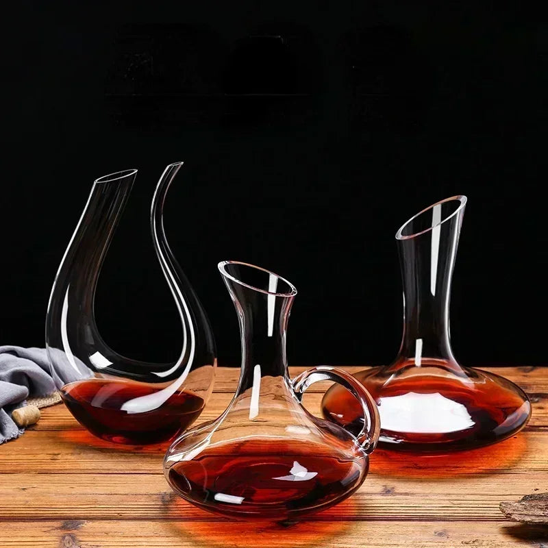 High Grade Crystal U-shaped Harp Swan Decanter Set