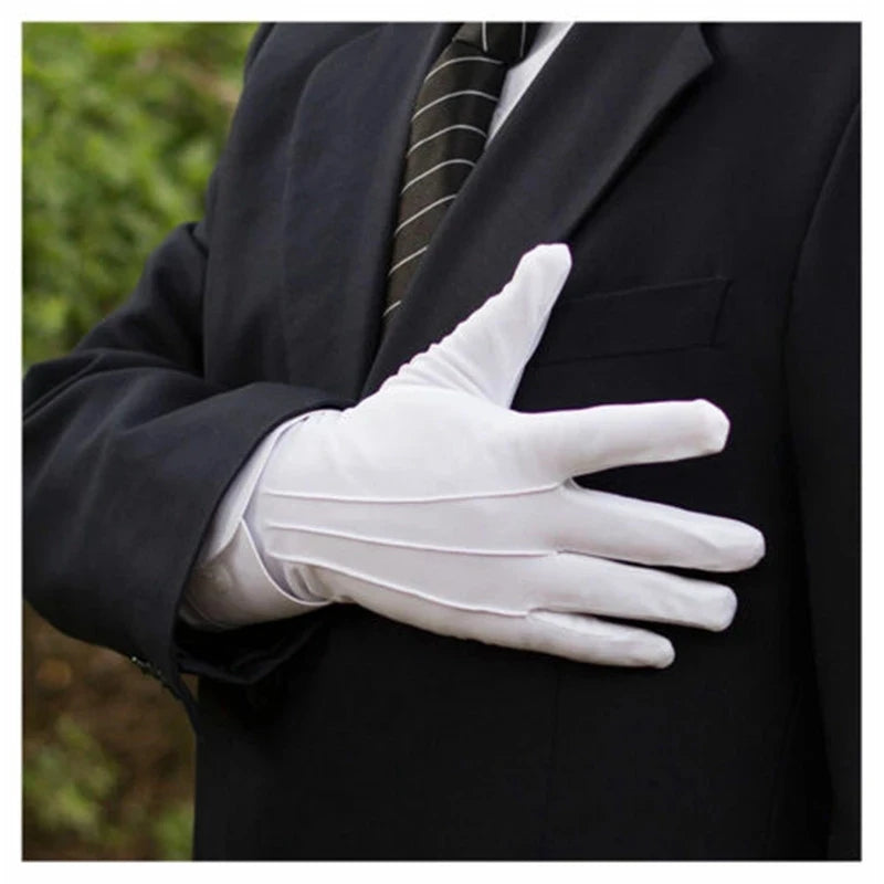 1 Pair Unisex White Cotton Work Gloves Serving/Waiters/Bartenders