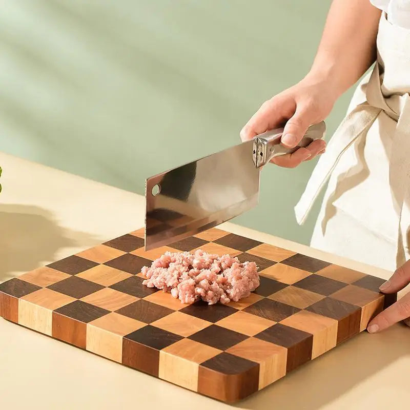 Checkerboard Beech Wood Cutting Board