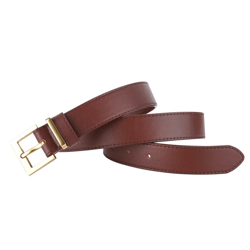 New Luxury Double Genuine Leather Belt for Women
