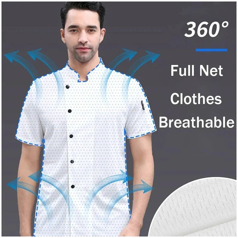 Bartender Black Breathable Mesh Chef Jacket