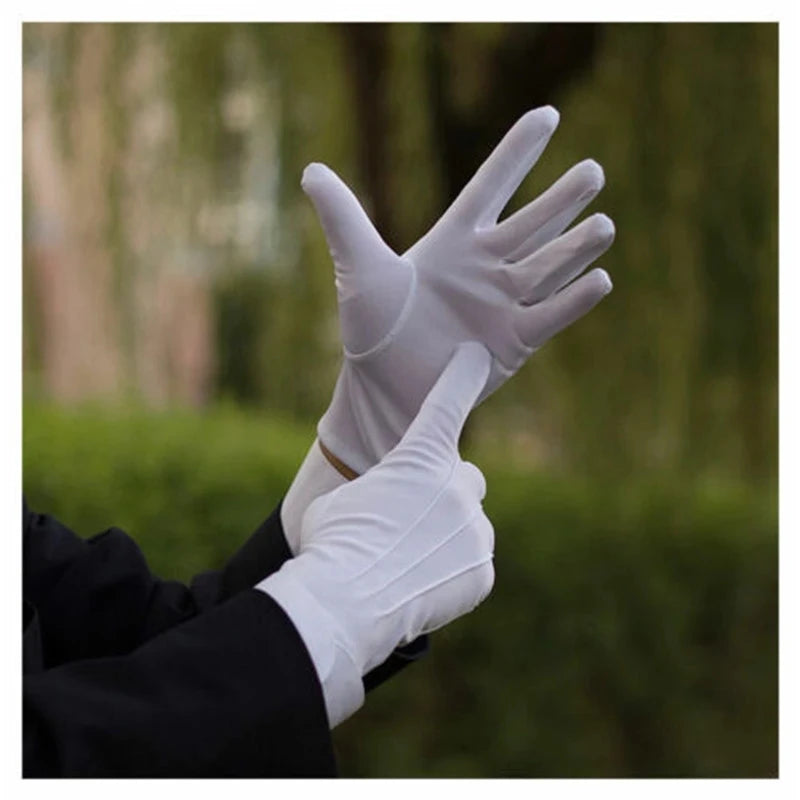 1 Pair Unisex White Cotton Work Gloves Serving/Waiters/Bartenders