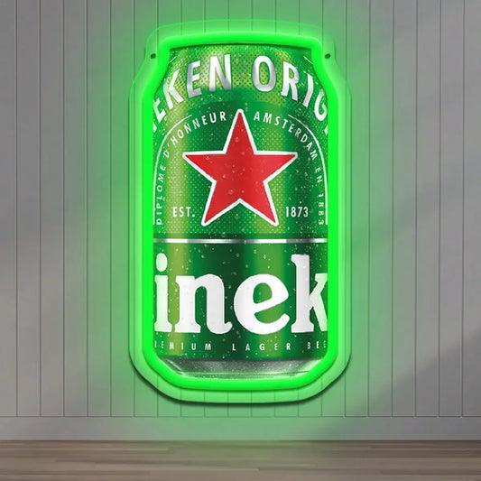 Bartender Black Vintage Beer Can LED Neon Sign
