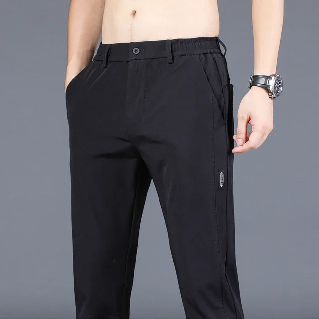 Bartender Black Men's Breathable Slim Bar Pants