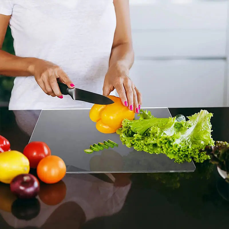 Acrylic Anti-slip Transparent Cutting Board with Lip for Counter top