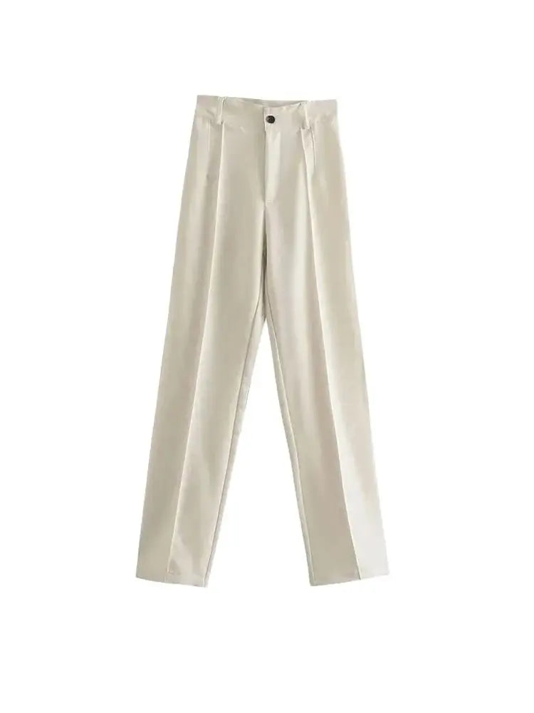 Bartender Black Women's High-Waist Straight-Leg Trousers